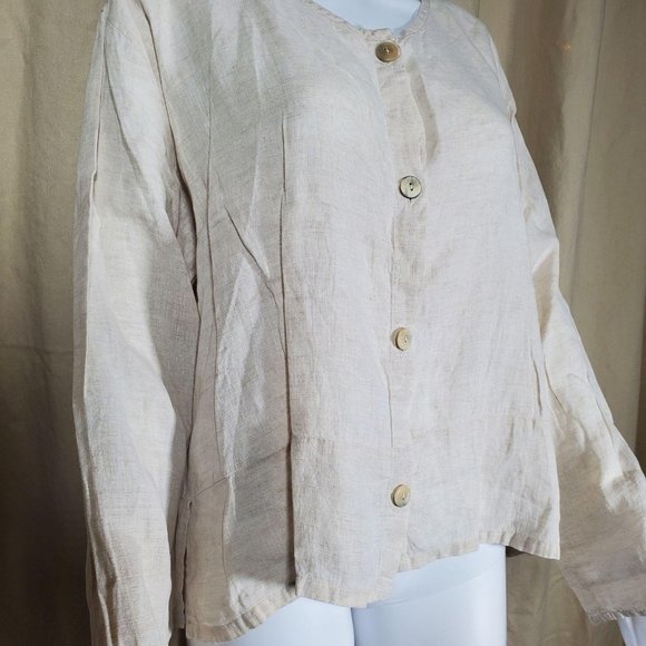 Flax linen button down top - Picture 7 of 10